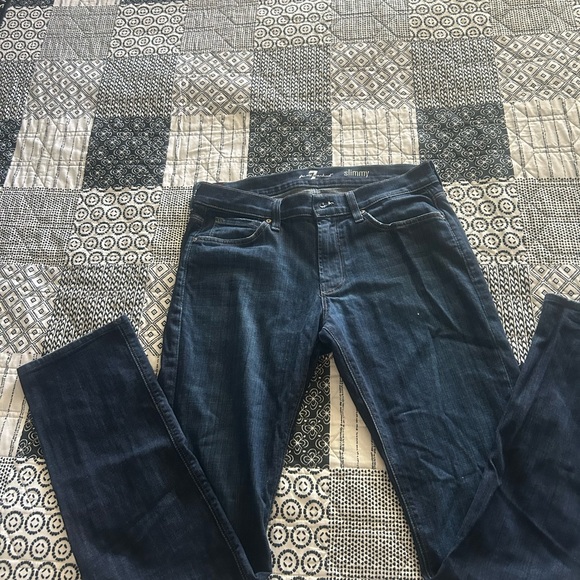 ✅Like NWOT 7 For All Mankind Straight Blue Jeans Classic Fit size 32, MENS - Picture 4 of 12